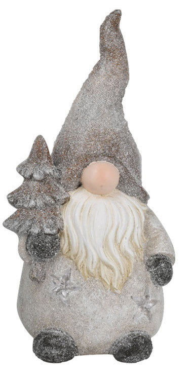 Gnomo Natalizio H41,5 cm in Resina con Albero di Natale sconto