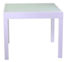 Tavolo Quadrato Allungabile da Giardino 90x90 cm in Alluminio Boise Bianco