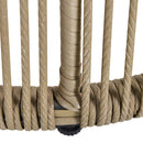Set Salotto da Giardino Divano Angolare e Tavolino in Rattan Beige e Caffè