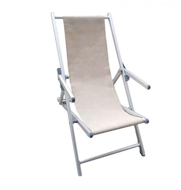 Sdraio Mare Textilene con Braccioli 98x67,5x106 h cm in Textilene Tortora sconto