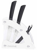 Ceppo con 2 Coltelli in Ceramica e Pelaverdure Alexander Vela Bianco