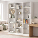 Libreria 149x23,6x188 cm con Ripiani Regolabili e Antiribaltamento in Truciolato e MDF Bianco      