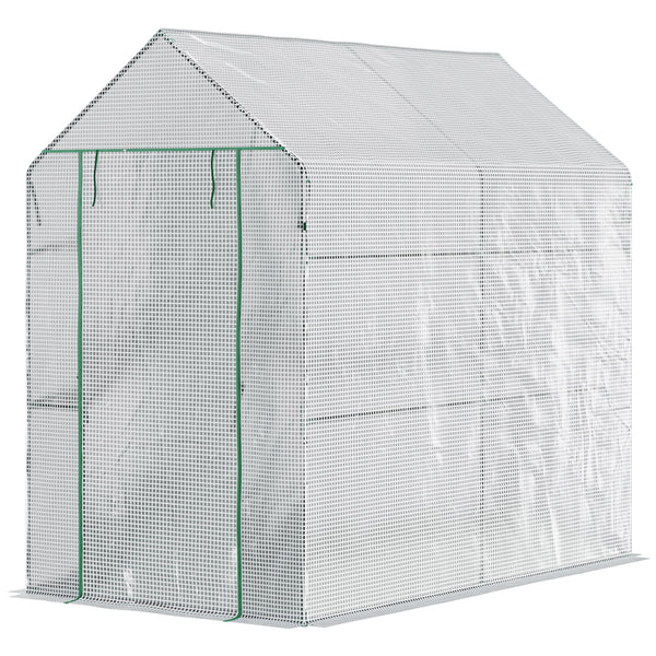 acquista Serra a Casetta 186x120x190 cm con Porta a Cerniera Rivestimento in PE Bianco
