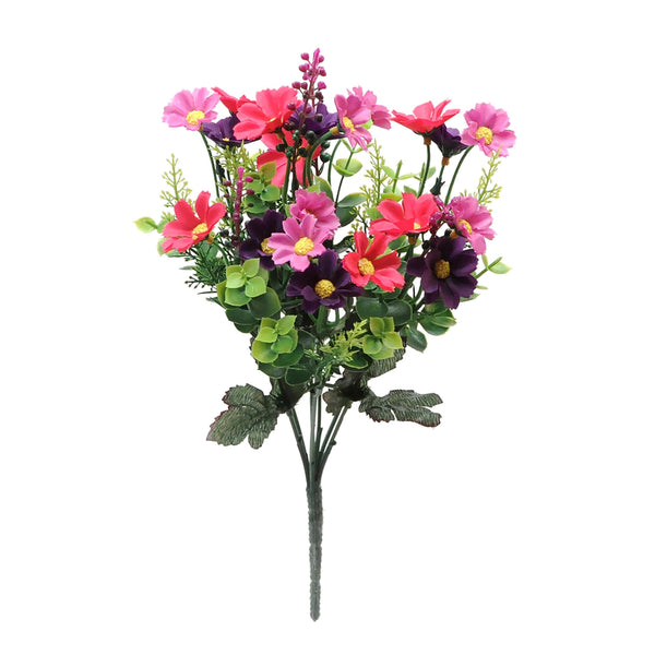 Set 6 Mini Bouquet Artificiali con Margherite Altezza 35 cm Rosa sconto