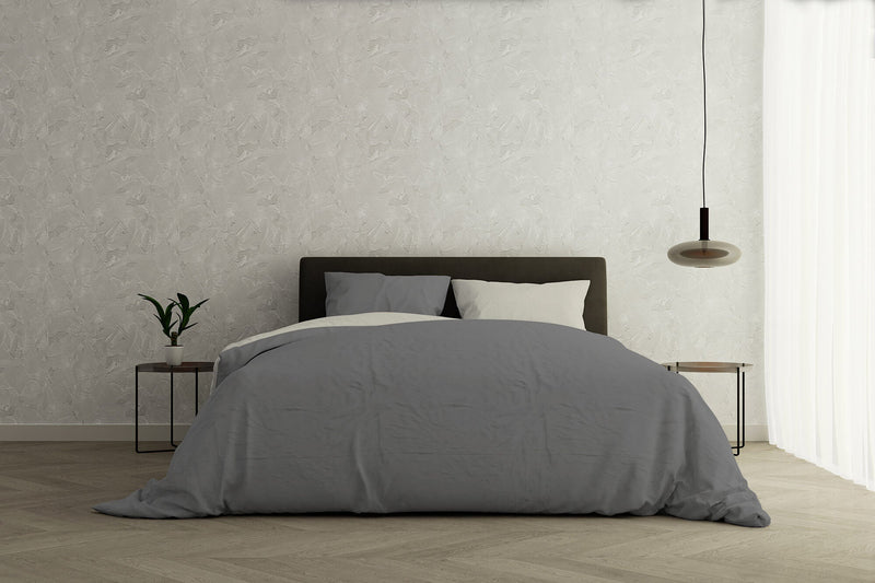 Copripiumino con Sacco e Federe Doubleface Fumo\/Panna Varie Misure