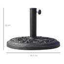Base per Ombrellone da Giardino Ø45 cm 9 Kg in Resina con Finiture in Bronzo