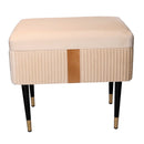 Panca Contenitore 50x35xh47 cm in Tessuto Velluto Crema