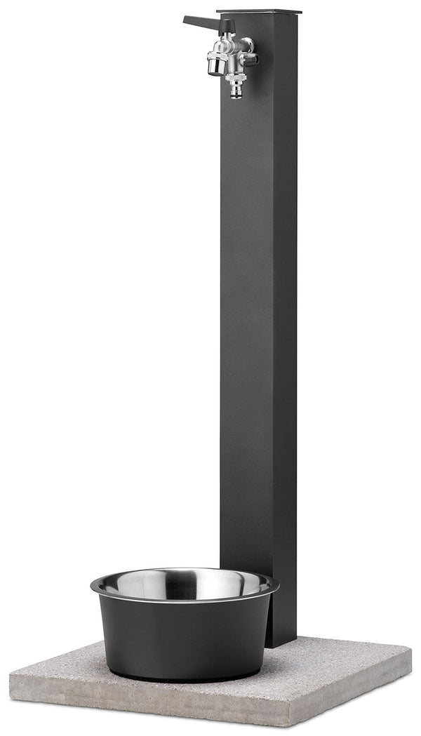 Fontana a Colonna Rubinetto Doppio in Ottone con Base e Vaschetta Abbeveratoio Belfer 42/REX-R Antracite online