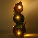 Sfera resina trio con led verde e rosso cm Ø25,5xh64,5