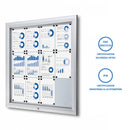 Bacheca da Esterno con Apertura a Ribalta 102,5x106,7x4,7 cm in Alluminio Grigio Chiaro