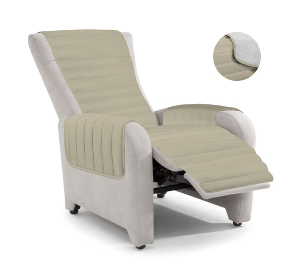 Copripoltrona Trapuntato Doubleface Tortora/Grigio Chiaro online