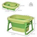 Vaschetta Bagnetto per Bambini 75,3x55,4x43 cm Antiscivolo Pieghevole Verde