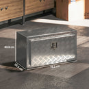 Cassetta degli Attrezzi Box Portautensili 76x35,5x40,6 cm Alluminio Argento      