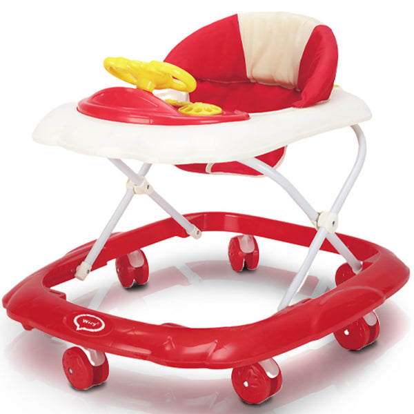 Girello Bambini per Primi Passi Chiusura Salvaspazio e Volante Interattivo Rosso online