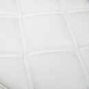 Sgabello Girevole Rotondo con Ruote Ø35,5x51-67 cm Altezza Regolabile in Similpelle Bianco
