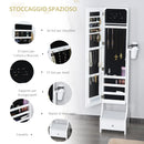 Armadio Portagioie a Specchio con Luci LED 37x30x158 cm in MDF  Bianco