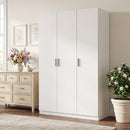 Armadio Guardaroba 109x37x180 cm con Ripiani Regolabili e Ante Soft Close in MDF e Lega di Alluminio Bianco      