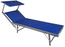 Lettino Prendisole da Giardino 183x58x36 cm in Alluminio e Textilene Blu