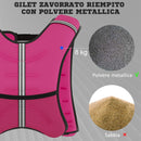 Giubbotto Zavorrato 8kg Traspirante 40x35 cm con Tasca Portaoggetti e Spallacci in tessuto Oxford Rosa      