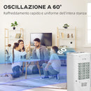 Raffrescatore Evaporativo e Ventilatore con Ghiaccio 3 in 1 a 3 Velocità con Timer 32x37x74 cm Bianco      