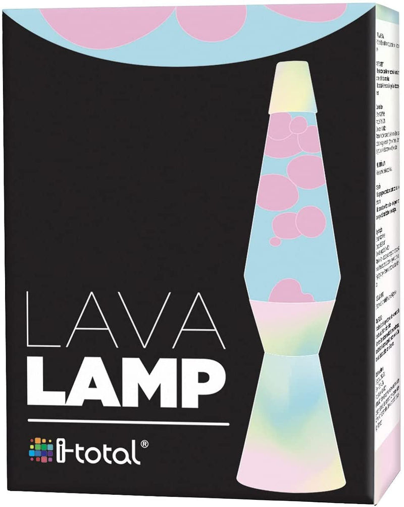 Lampada Lava Lamp 40cm Rainbow Dream Base Colori Pastello Magma Rosa