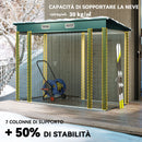 Capanno Porta Attrezzi 249x121x183 cm con 2 Prese d'Aria e Chiavistello in Acciaio Verde      