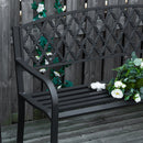 Panchina da Giardino 2 Posti 128x58,5x89 cm in Acciaio e Ghisa Nero