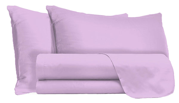 Set Lenzuola Matrimonale Sopra Sotto e Federe Tinta Unita Lilla online