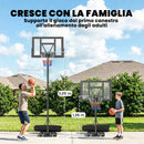 Canestro da Basket con Altezza Regolabile 1,3-3 m Base Riempibile e Ruote Nero      