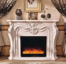 Camino Elettrico da Pavimento 116x150x33 cm Effetto Fiamma 1500W Odiseea Bianco