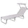 Lettino Mare con Parasole Richiudibile 190x58x27 cm in Alluminio PVC e Poliestere Ecrù Vieste