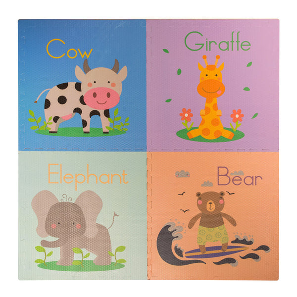 sconto Tappeto Puzzle per Bambini 4 Pezzi 60x60 cm Orso Multicolore