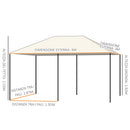 Gazebo Rettangolare con Struttura in Metallo Robusto e Teli Laterali Crema 4x3m 