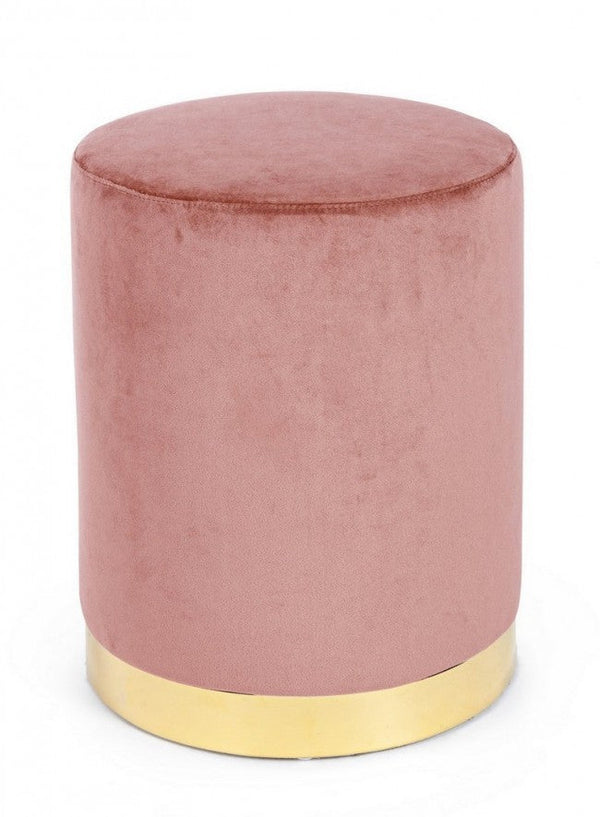 Pouf Lucilla in Tessuto effetto Velluto Rosa online