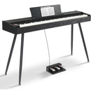 Tastiera Musicale Pianoforte Elettrico 88 Tasti Standard con 880 Timbri 600 Ritmi e Pedaliera Nero      