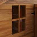 Casetta da Giardino in Legno 1.8x2m con Porta Doppia Finestra e Base Inclusa Colore Legno