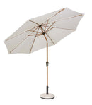 Ombrellone da Giardino con Snodo 8 Stecche Ø300x246h cm Telo in Poliestere Palinuro Naturale e Bianco