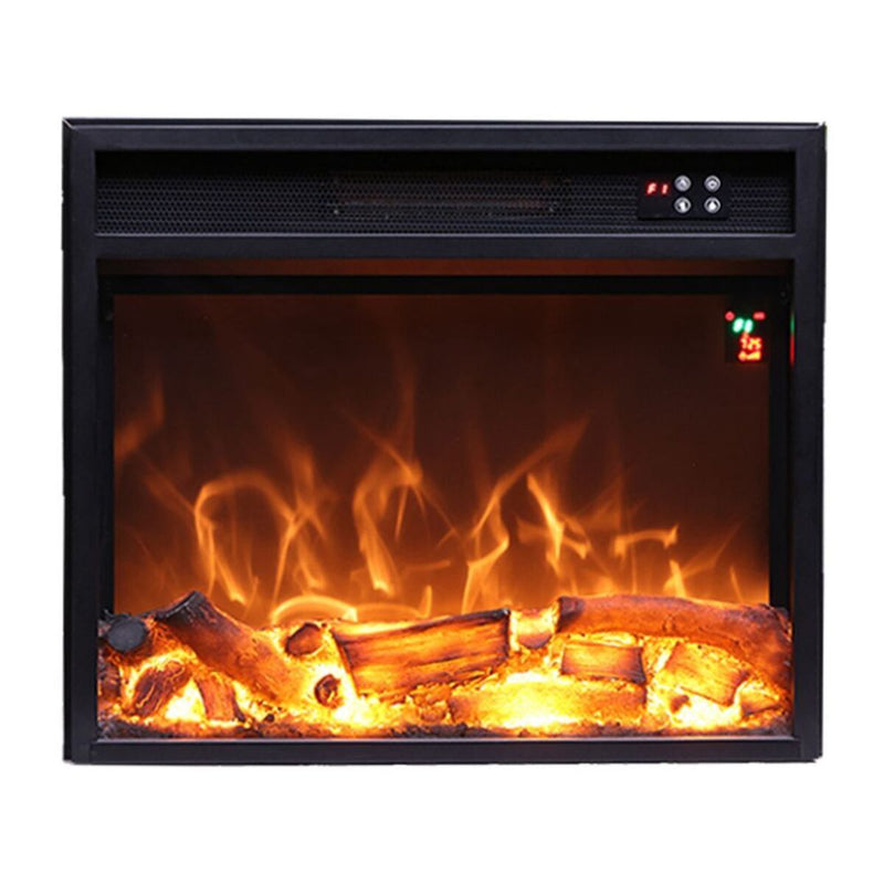 Inserto Camino Elettrico da Pavimento 49,5x60x15 cm 1500W Effetto Fiamma  Vulcano Nero