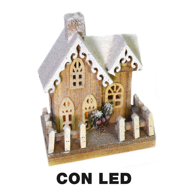 Casetta in Legno con Led naturale cm 22x14xh30 sconto