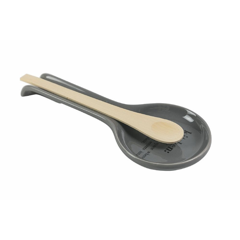 Poggiamestolo "kitchen" 27,8x12,4x3,5 cm in Ceramica VdE Tivoli 1996 Grigio