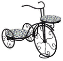 Portavasi Bicicletta da Giardino 28x67x49 cm in Metallo con Mosaico