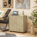 Armadietto da Ufficio Multiuso 2 Ante 80x40x80 cm con Serratura Rivestimento in Melamina Rovere  