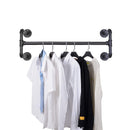 Barra Appendiabiti da Parete 110 cm in Acciaio Nero