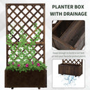 Fioriera da Giardino con Traliccio 72,5x31,5x149,5 cm in Legno di Abete Carbonizzato