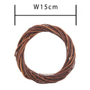 Set 12 Coroncine Naturale di Rattan Larghezza 15 cm