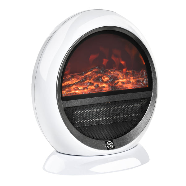 Camino Elettrico Portatile 30,5x18x35 cm Effetto Fiamma 1500W Bianco prezzo