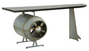 Scrivania Aviator 181x70,5x71 cm in Ferro e MDF e PU Nero e Grigio