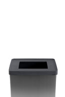 Pattumiera Alta 54L Interno Esterno Keter Verto Recycle 43,5x26,5x68,7 cm con Bordo Copri Sacco in Plastica Grigio Perla      