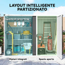 Capanno Box da Giardino 231x125x162 cm Porta Bloccabile in Acciaio Zincato Grigio      