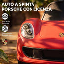 Auto Cavalcabile per Bambini 18-36 Mesi Licenza Porsche 63x28,5x38 cm con Clacson Fari Suoni in PP Rosso      